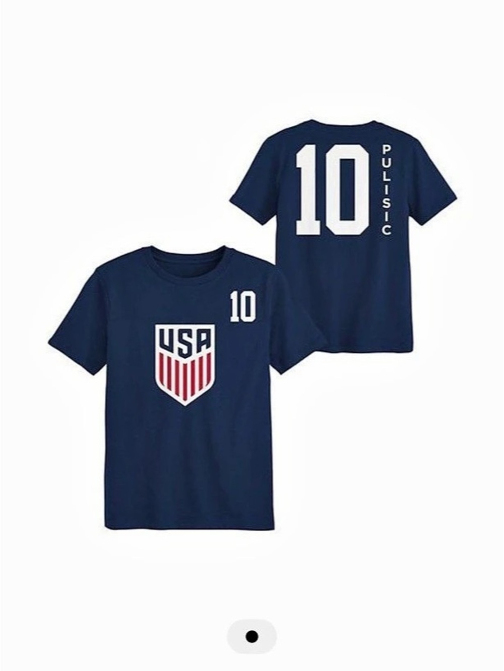 Kids USA Christian Pulisic Away Name & Number T-Shirt Blue